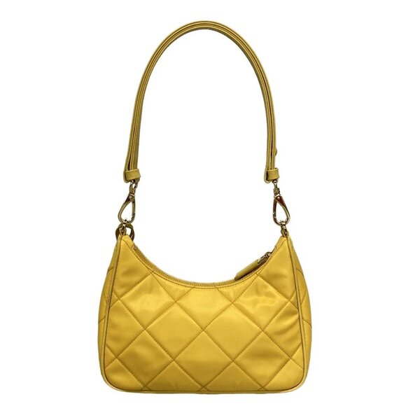 Auth PRADA - 1BC204 Yellow Nylon Leather Shoulder Bag - Picture 2 of 16